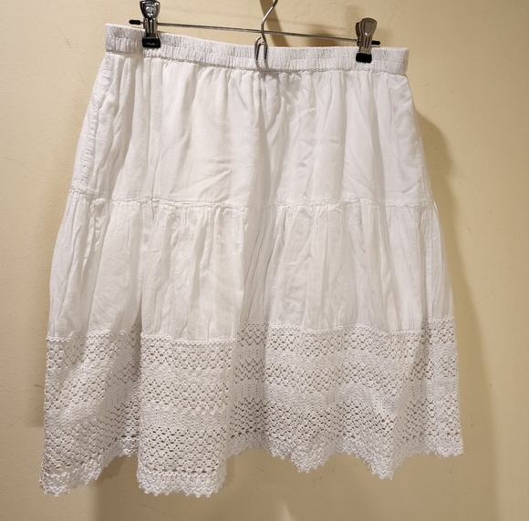 Metrowear Women's White Cotton Elastic Waist Skirt size L - Picture 4 of 10